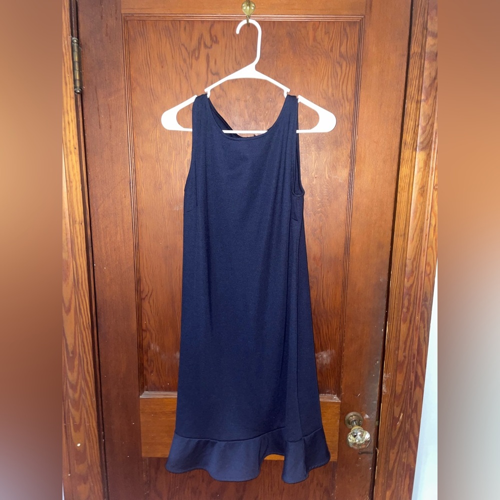 LANDS END NAVY BLUE SLEEVELESS DRESS SIZE 12